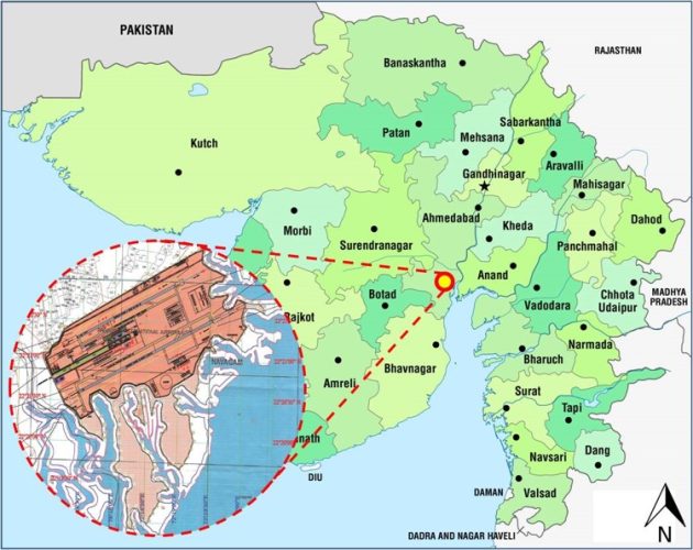 Dholera-Airport-Site-highlighted-on-Gujarat-Map